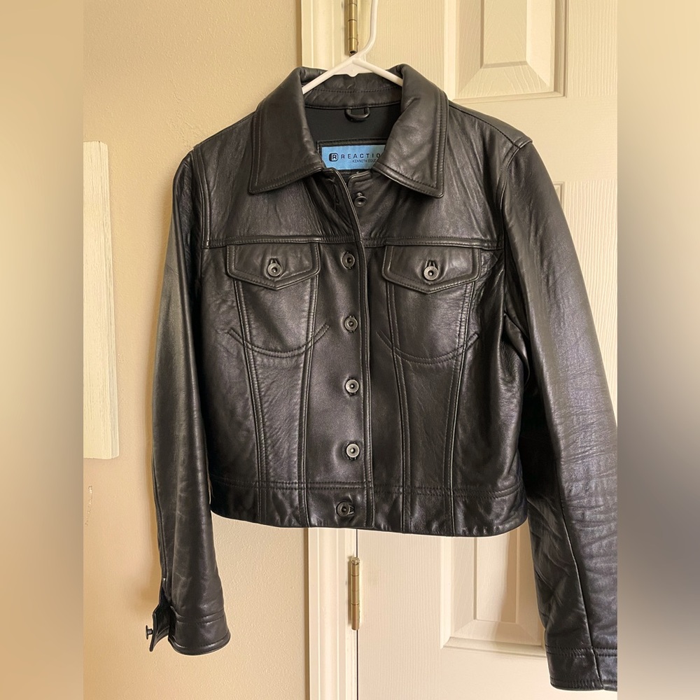 Reaction by Kenneth Cole 100% leather jacket